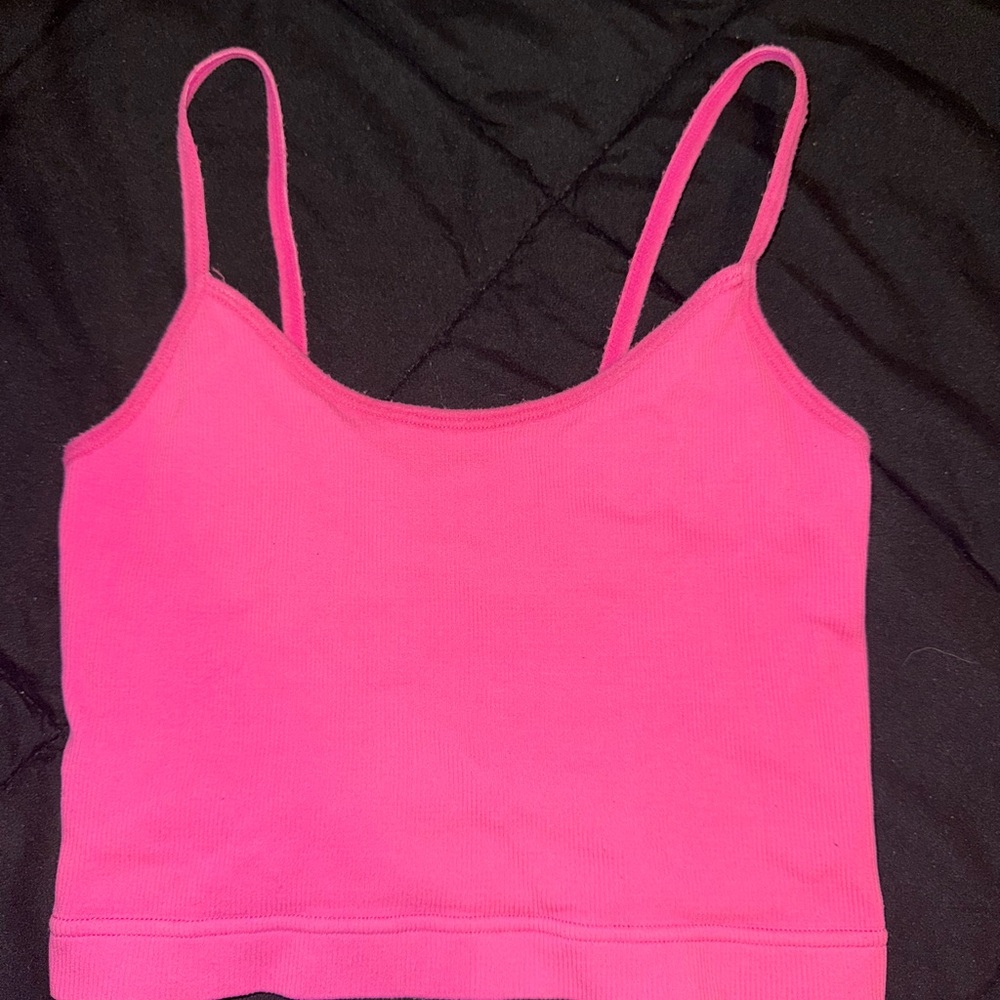 Garage Hot Pink Ribbed Top